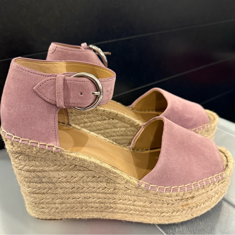 Marc Fisher Lilac Suede Espadrille Wedge Sandals